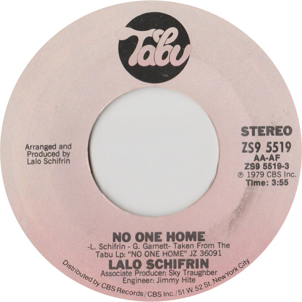 Lalo Schifrin – No One Home / Middle Of The Night (1979, Pitman