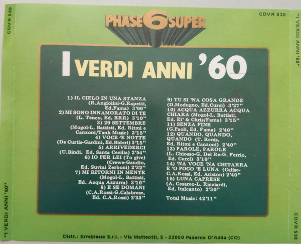 lataa albumi Various - I Verdi Anni 60