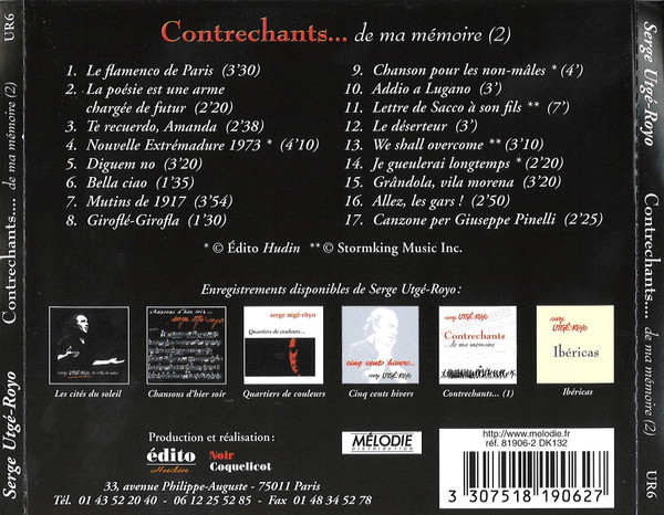 Album herunterladen Serge UtgéRoyo - Contrechants De Ma Mémoire