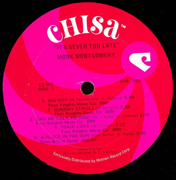 Monk Montgomery – It's Never Too Late (1969, Vinyl) - Discogs