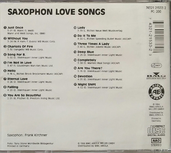 Album herunterladen Frank Kirchner - Saxophon Love Songs