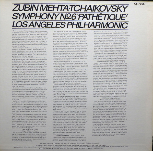 Album herunterladen Zubin Mehta, Tchaikovsky, Los Angeles Philharmonic - Symphony No 6 Pathétique