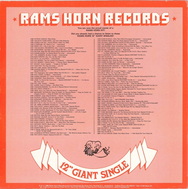 Det Reirruc / Club's Rappers - Axel F / Like Eddie Did | Rams Horn Records (RHR 3438) - 2