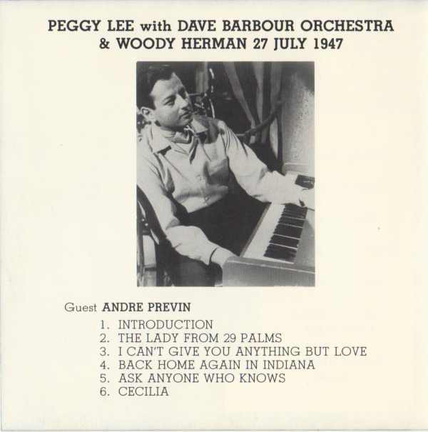 descargar álbum Peggy Lee - Live 1947 1952