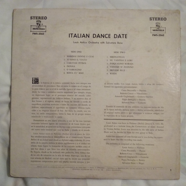 ladda ner album Louis Antico And His Orchestra With Salvatore Bona - Italian Dance Date