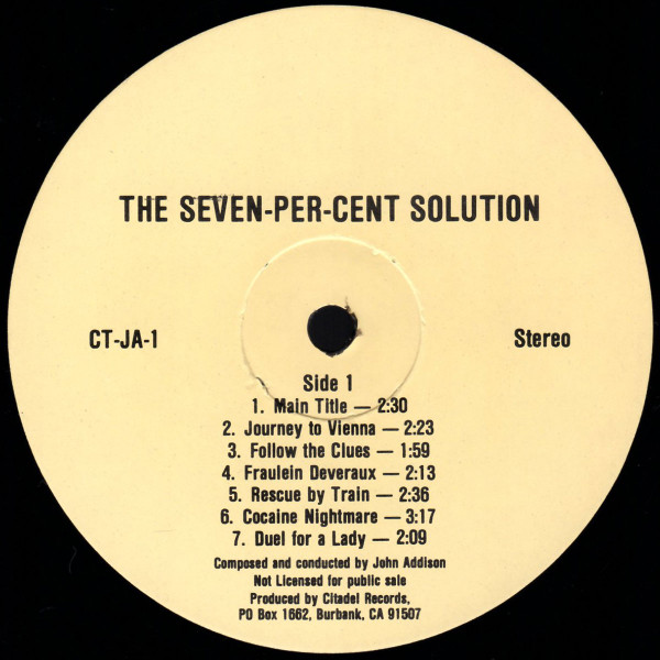 Album herunterladen John Addison - The Seven Per Cent Solution The Film Score