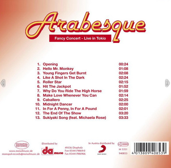 Arabesque – Fancy Concert - Live In Tokyo (2010, CD) - Discogs