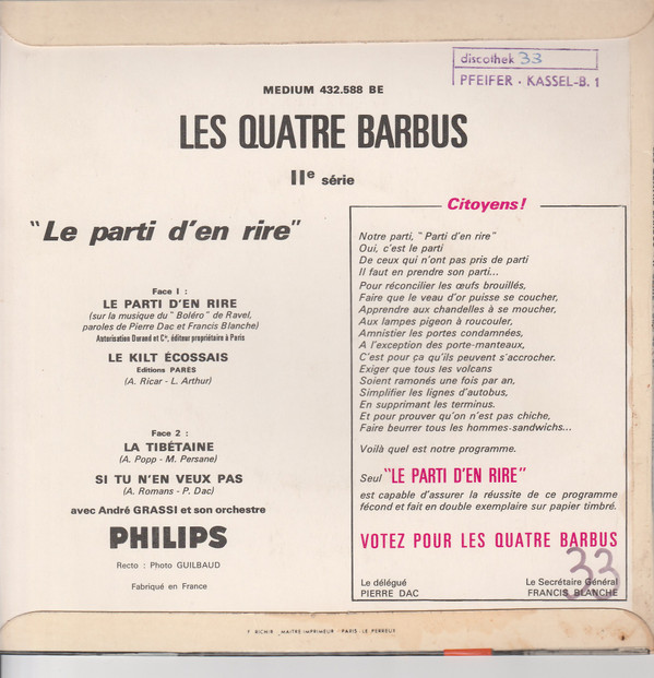 Album herunterladen Les Quatre Barbus - Le Parti Den Rire