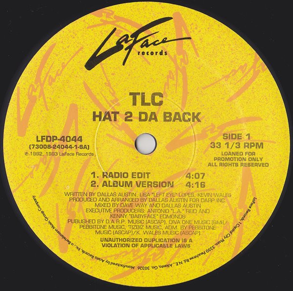 TLC – Hat 2 Da Back (1993, Vinyl) - Discogs