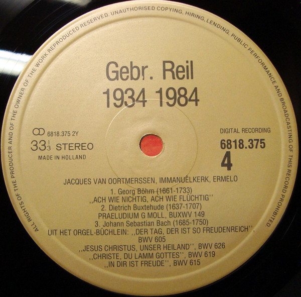 descargar álbum Various - Goud Jubileumuitgave Gebr Reil Golden Jubilee Edition Reil Brothers Dutch Organ Builders 1934 1984