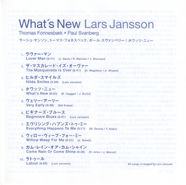 descargar álbum Lars Jansson - Whats New