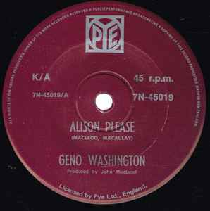 Geno Washington - Alison Please album cover
