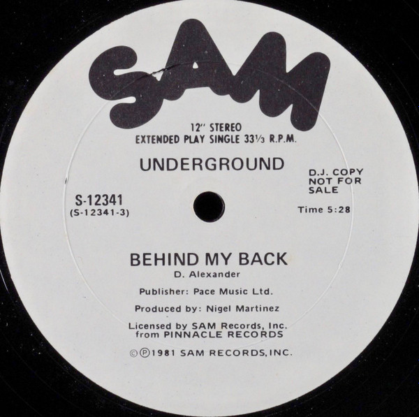 Underground – Behind My Back / Doin' It (1981, Vinyl) - Discogs