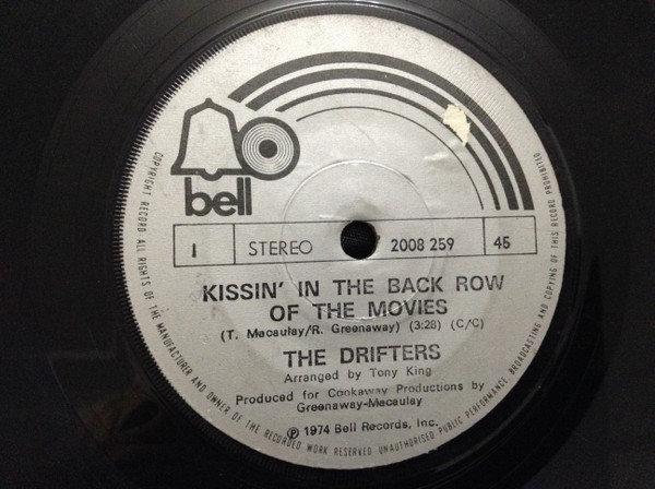 The Drifters Kissin In The Back Row Of The Movies 1974 Vinyl