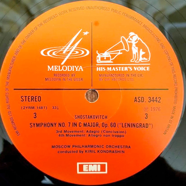 Album herunterladen Shostakovich, Kiril Kondrashin Conducting The Moscow Philharmonic Orchestra - Symphony No 7 In C Major Opus 60 Leningrad The Execution Of Stepan Razin Opus 119