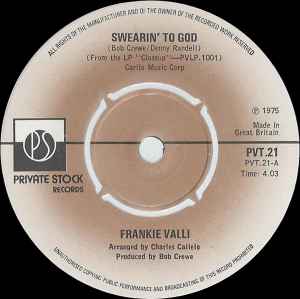 Frankie Valli – Swearin' To God (1975, Vinyl) - Discogs