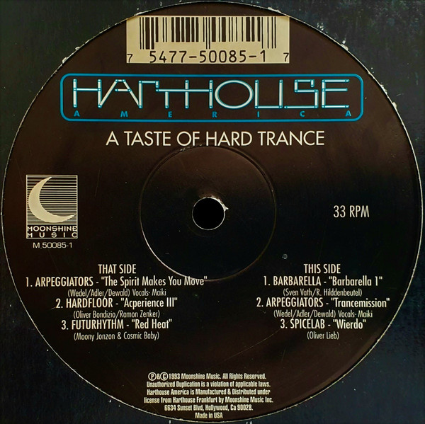 Harthouse America - A Taste Of Hard Trance (1993, CD) - Discogs