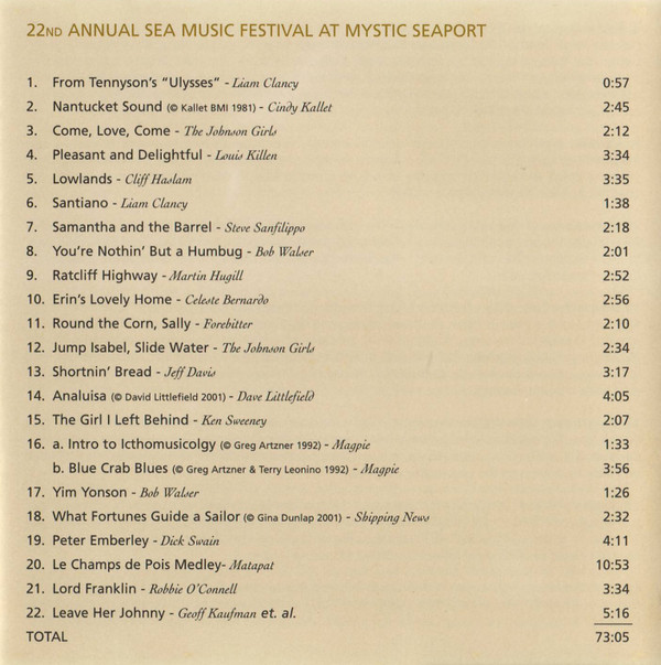 ladda ner album Various - 22nd Annual Sea Music Festival At Mystic Seaport