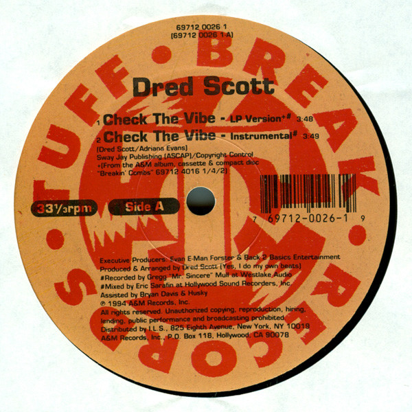 Dred Scott – Check The Vibe (1994, Vinyl) - Discogs