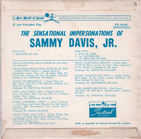 descargar álbum Sammy Davis Jr - The Sensational Impersonations Of Sammy Davis Jr