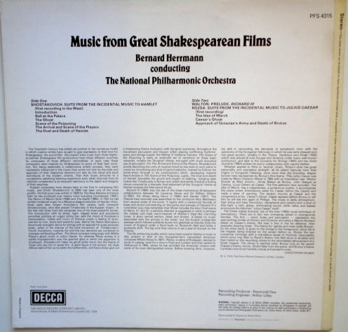 Album herunterladen Bernard Herrmann, The National Philharmonic Orchestra - Music From Great Shakespearean Films