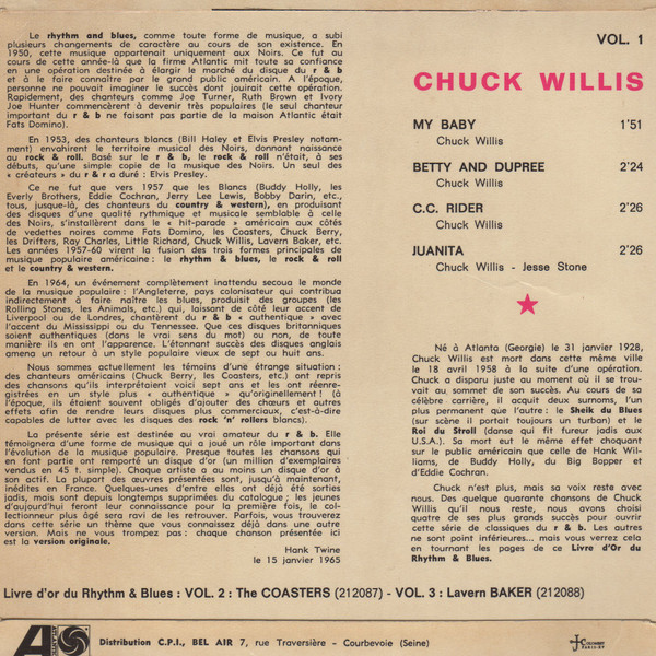 baixar álbum Chuck Willis - Le Livre Dor Du Rhythm Blues Vol 1