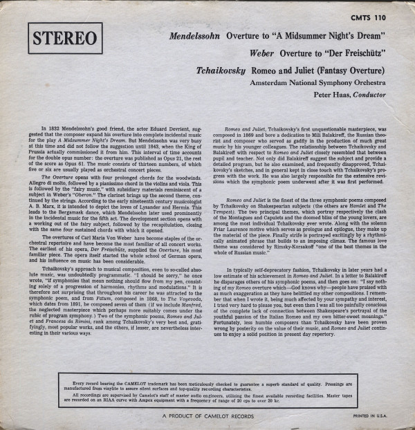 last ned album Mendelssohn, Tchaikovsky, Weber - Overtures