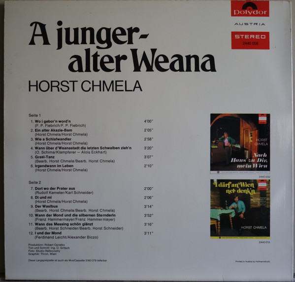 lataa albumi Horst Chmela - A Junger Alter Weana