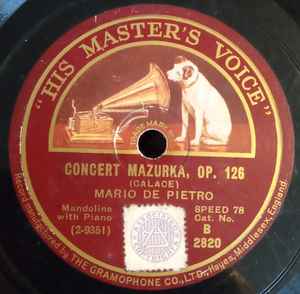 Mario De Pietro - Concert Mazurka, Op. 126 / Frivolous Joe album cover