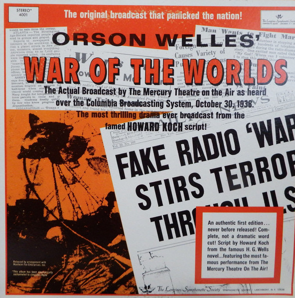 Orson Welles War Of The Worlds 1968 Vinyl Discogs