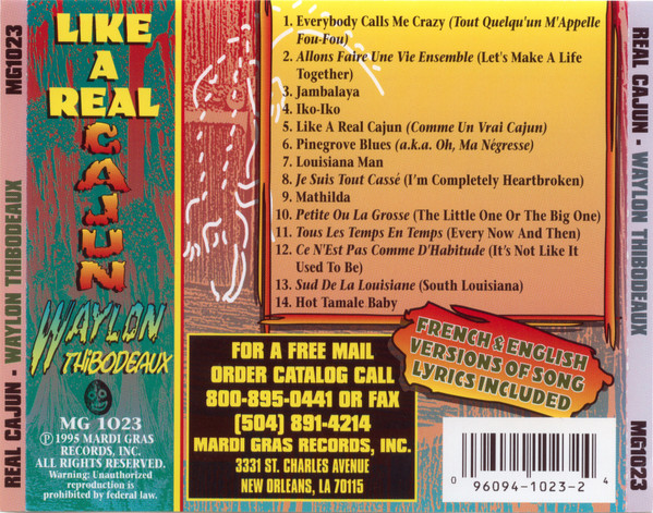 lataa albumi Waylon Thibodeaux - Like A Real Cajun