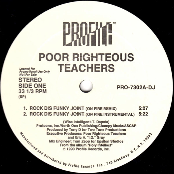 Poor Righteous Teachers – Rock Dis Funky Joint (1990, Vinyl) - Discogs