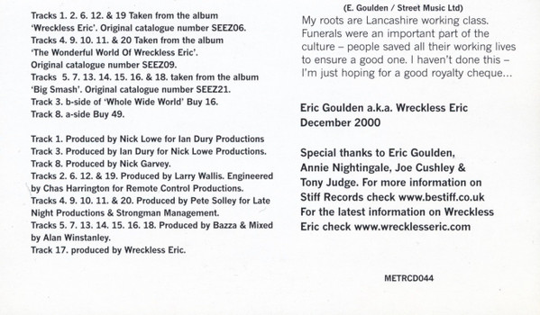 Album herunterladen Wreckless Eric - Greatest Stiffs