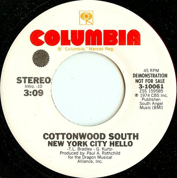 last ned album Cottonwood South - New York City Hello