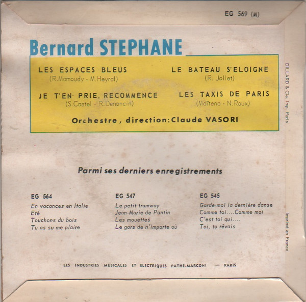 descargar álbum Bernard Stéphane - Les Espaces Bleus