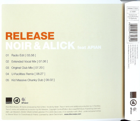 Album herunterladen Noir & Alick Feat Apian - Release