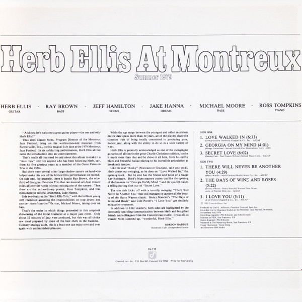 baixar álbum Herb Ellis - At Montreux Summer 1979