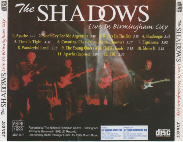 lataa albumi The Shadows - Live In Birmingham City