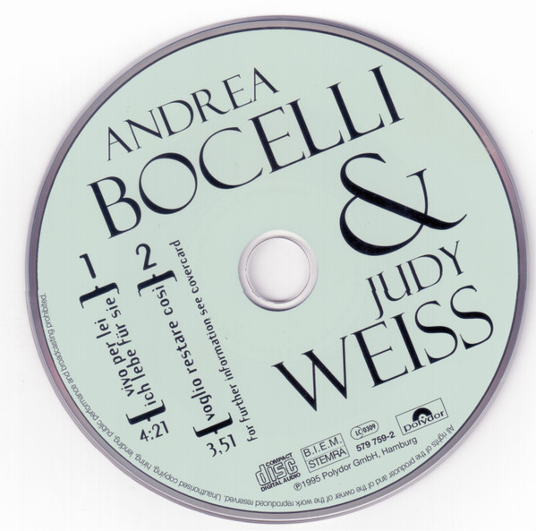 baixar álbum Andrea Bocelli & Judy Weiss - Vivo Per Lei Ich Lebe Für Sie