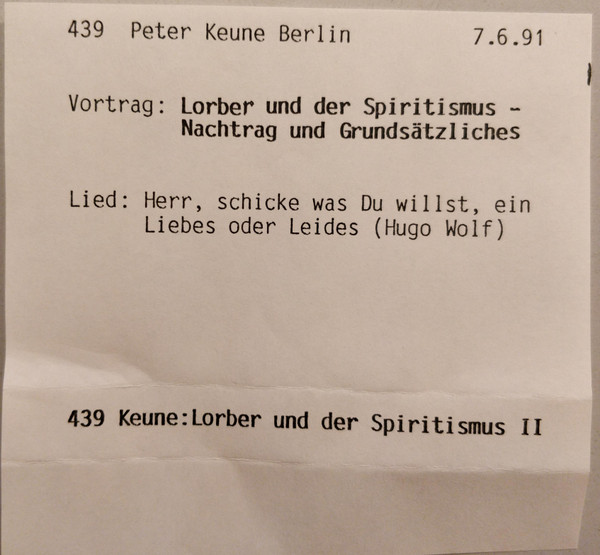 télécharger l'album Peter Keune - Lorber Und Der Spiritismus Nachtrag Und Grundsätzliches