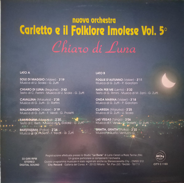 Album herunterladen Nuova Orchestra Carletto E Il Folklore Imolese - Chiaro Di Luna Vol5