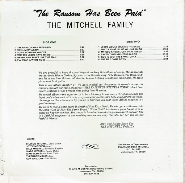 descargar álbum The Mitchell Family - The Ransom Has Been Paid