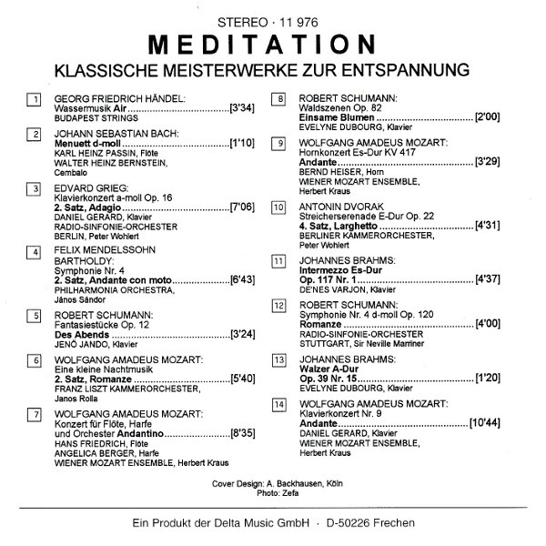 ladda ner album Various - Meditation Klassische Meisterwerke Zur Entspannung