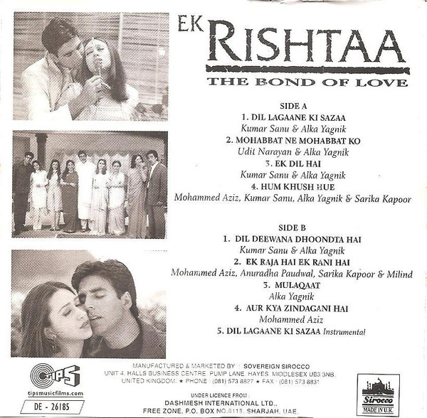 descargar álbum Nadeem Shravan, Sameer - Ek Rishtaa The Bond Of Love