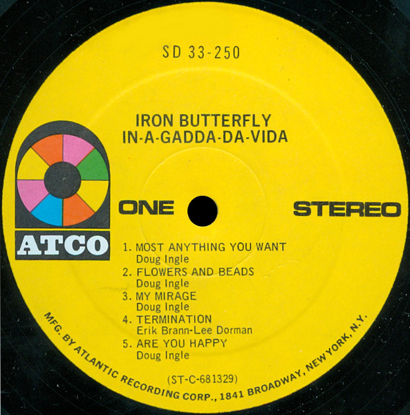 Iron Butterfly - In-A-Gadda-Da-Vida | ATCO Records (SD 33-250) - 3