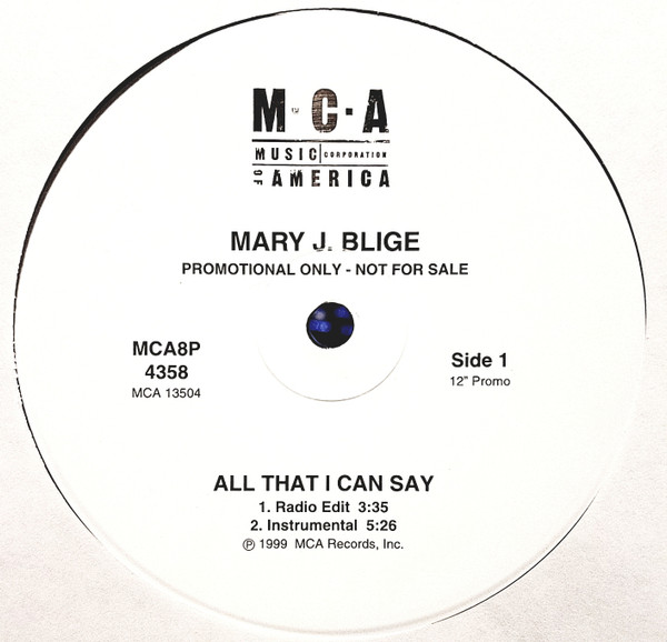 未使用  Mary J. Blige - All That I Can Say