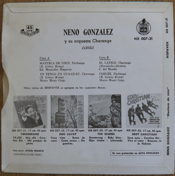 lataa albumi Neno Gonzalez Y Su Orquesta Charanga - Neno Gonzalez Canta Manteca De Coco