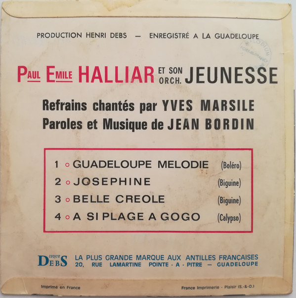 descargar álbum Paul Emile Halliar Et Son Orch Jeunesse - Guadeloupe Mélodie