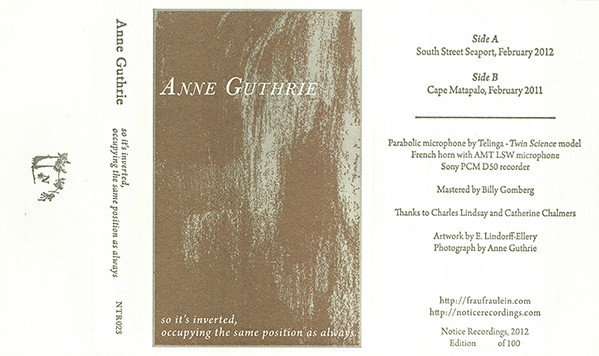 ladda ner album Anne Guthrie - so its inverted occupying the same position as always