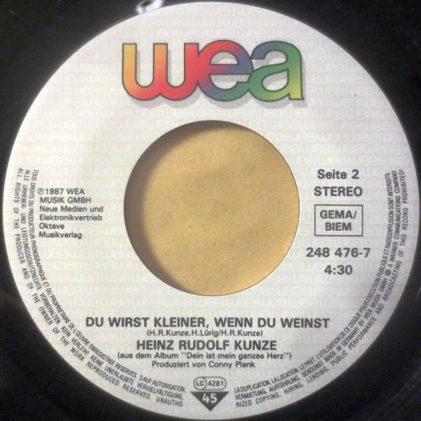 baixar álbum Heinz Rudolf Kunze - Wunderkinder Du Wirst Kleiner Wenn Du Weinst